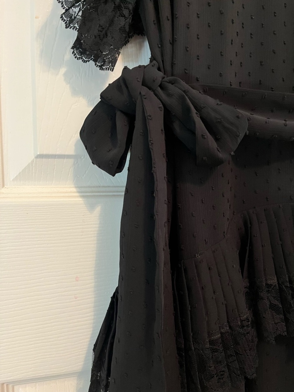 Zimmermann Espionage Frill Mini Dress Black Swiss Dot Lace Size 1 Rare - Picture 12 of 16